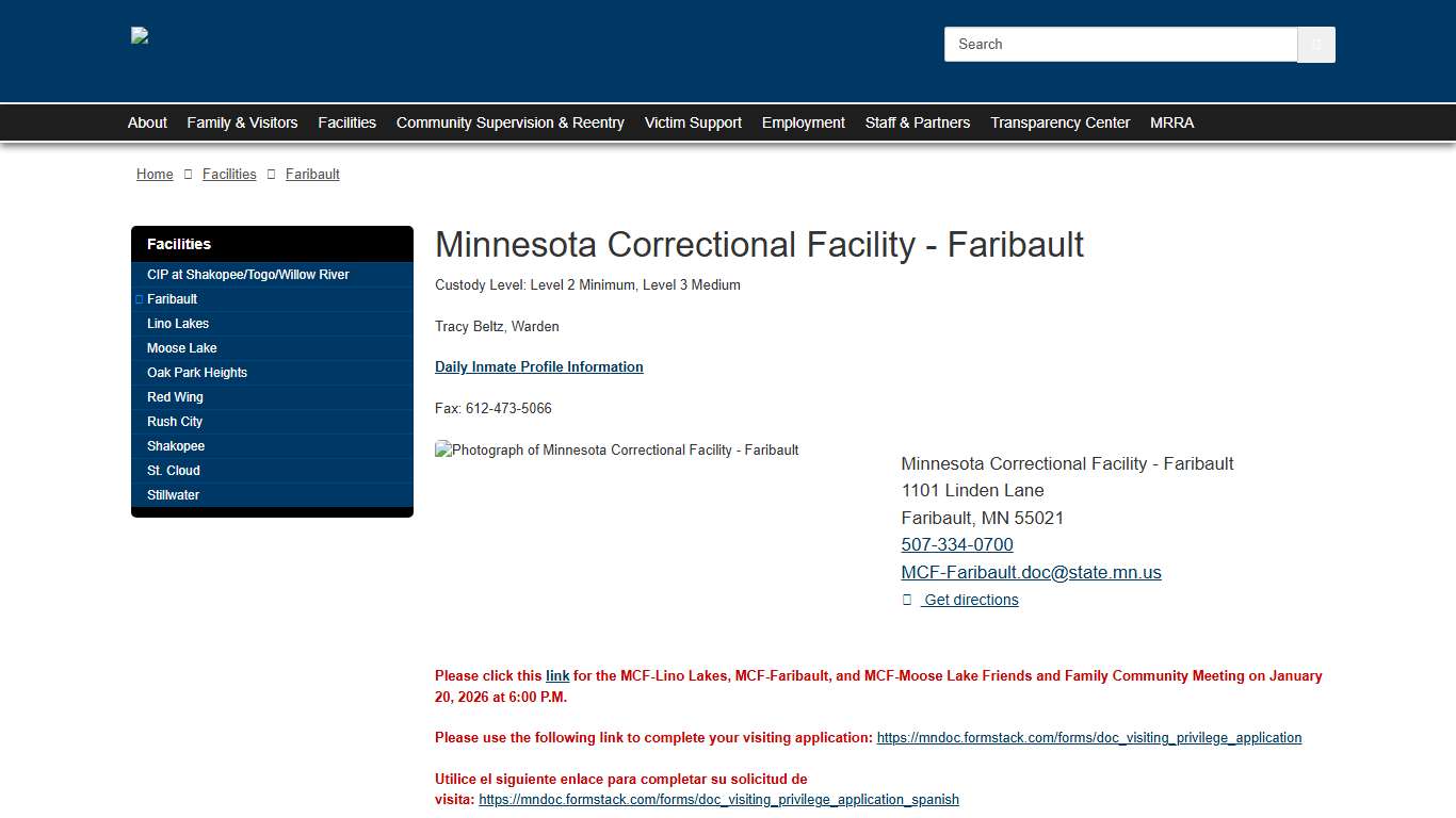 Faribault / Department of Corrections